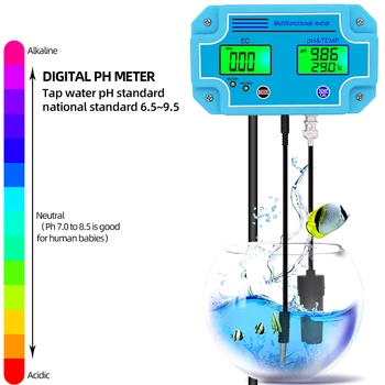 3 w 1 cyfrowy PH EC Temperature Miernik Tester PH-2981 High Accuracy Monitoring Equipment Tool akwarium licznik wody rabat 40%