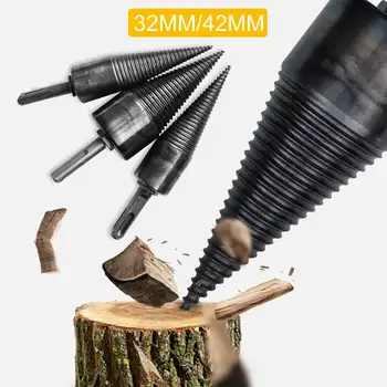 32/42 mm drewno splitter maszyna wiertło okrągły/hex/trójkąt trzon drewniany stożek expander cios sterownik wiertło Split narzędzia wiertarskie