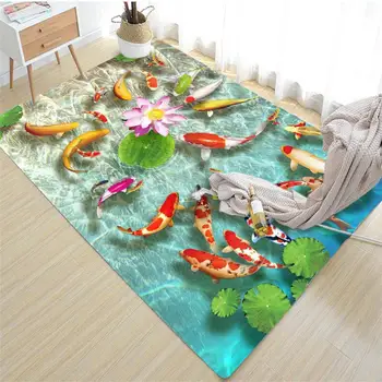 35 styl 3D basen dla Ryb dywan pokój prosty malowniczy drukowany dywan salon prać dywan stół kanapa świąteczne dekoracje
