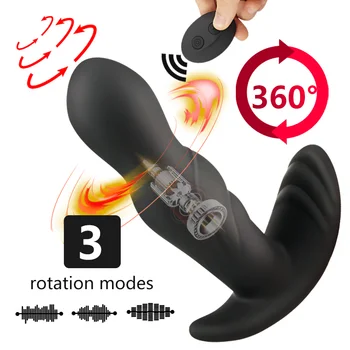 360 Stopni Masażer Prostaty Obrotowy Analny Wibrator Silikonowy Korek Analny Męski Odbyt Wibracyjny Seks-Zabawka Dla Mężczyzn Stymulacja G-Spot
