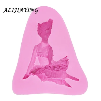 3D Anioł taniec dziewczyna Flower fairy fondant czekoladowy silikonowe formy do dekoracji tortu narzędzia mydła, świece formy D0152