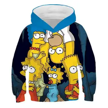 3D Break In The Simpsons bluzy dla dziewczyn, nastolatków jakość casual Bart Simpson Baby Boy bluza sweter meble ubrania top