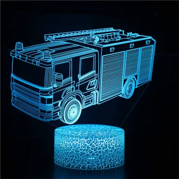 3D Night Light cool spychacz koparka ciężarówka samochód ciągnik samochód lampka nocna LED dla dzieci biurko lampa Dekoracyjna prezenty dla dzieci