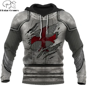 3D druk Poczta zbroje mężczyźni bluza rycerze templariusze Harajuku moda kurtka sweter unisex cosplay bluzy QS-004