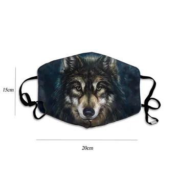 3D zwierzę wilk druku PM2.5 Maska usta Maska wielokrotnego użytku do prania Маскариллы chłodny jedwab oddychanie maska Maska do twarzy