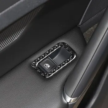 4 szt./kpl. włókna węglowego okna samochodu przełącznik sterowania Panel wystrój pokrywa stylizacja naklejki do Volkswagen VW Golf 7 GTI MK7 2013-2017