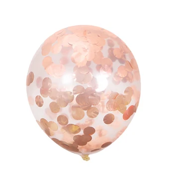 40 szt. /lot przezroczyste lateksowe balony różowe złoto konfetti zestaw chromowanych balonów romantyczny ślub dekoracje Urodzinowe Baby Shower
