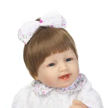43 cm gorąca wyprzedaż tanie dolar Victoria realistyczne noworodki Bonecas Bebe kid toy girl miękkie silikonowe odrodzone dzieci lalek
