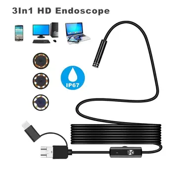 5.5 mm Micro USB Type-c USB 3-w-1 komputer endoskopu boroskopu rurka wodoodporny USB inspekcji kamera wideo dla systemu Android