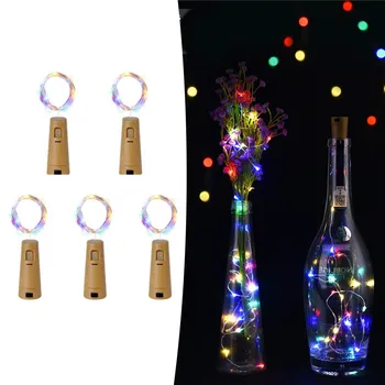 5 Pack Wine Bottle Lights Battery Operated LED Cork Shape Copper Wire Fairy Mini String Lights for Xmas Decors Exclude Battery