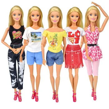 5 Szt. Modny Design Wysokiej Jakości, Ręcznie, Domowy Strój Doll Odzież Garnitur Dla 12 Cali Lalka Akcesoria Dziewczyna Najlepsze Zabawki Prezenty