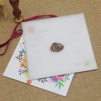 50 szt. 16*16 cm kwadratowy biały przezroczysty пергаментный koperta do zaproszenia DIY zaproszenie twórczy koperta szalik opakowanie