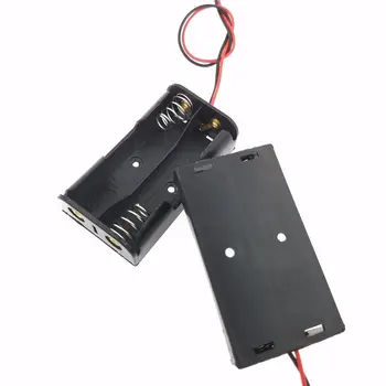 50 szt./lot Nowy 2 AA bateria uchwyt do przechowywania etui pudełko baza DIY 3 w V mocowanie PCB z końcem przewodu połączenia lutu hurtowych