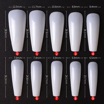 500pcs fałszywych paznokcie sztuczne prasy na długiej tancerka przezroczysty/naturalny fałszywych trumny paznokcie sztuka porady akrylowy UV lakier żel manicure DIY