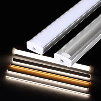 50CM LED Bar Lights Aluminum Channel Holder Milk Cover End Up Lighting Accessories U-Style Kształcie For LED Strip Light