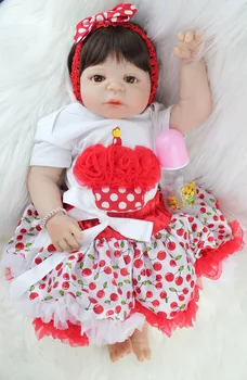 55 cm całe ciało Silikonowa odrodzeniu dziewczyna lalka zabawka realistyczna uczyć niemowlaki księżniczka lalka moda dla dzieci prezent na Urodziny zabawka do kąpieli