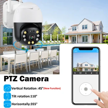 5MP PTZ kamera IP Wifi odkryty zoom cyfrowy 4X AI Human Detect bezprzewodowa kamera H. 265 P2P ONVIF audio 3MP Security CCTV kamera