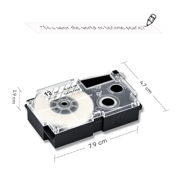 5szt XR-12X taśma cartidge jest kompatybilny z drukarką etykiet Casio Black on Clear casio label tape 12mm XR12X do drukarek EZ KL-120