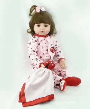 60 cm bardzo duży 6-9Month reborn tollder doll realistyczny noworodek Bonecas Bebe kid toy girl silikonowa lalka reborn baby doll