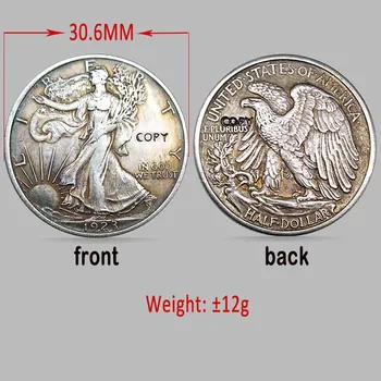 63шт 1916-1947 USA kompletny zestaw walking Liberty dolar pół kopia monety stare kolorze ozdobione monety