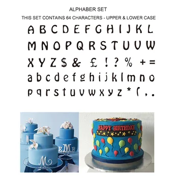 64шт angielskie list do formy ciasto symbol fondant urodziny deser ozdoby alfabet żywności plastik cięcia i pieczenia narzędzia