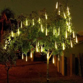 8 Tube Christmas Fairy Lights Led String Lights Deszcz Meteorów Deszcz Światło Zewnętrzne Dekoracje Meble Garland Halloween Party Lampa