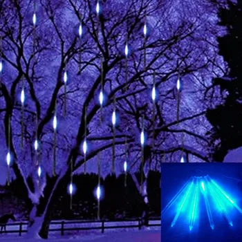 8 szt./kpl. 30 cm deszcz meteorytów wielobarwne deszczowe rurki AC100-240V led światła bożego narodzenia poprawiny ogród boże Narodzenie światła polecenia