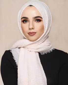 90 kolor pomarszczony hidżab pomarszczony szalik bańka bawełna wiskoza szalik pomarszczony zwykły szal muzułmańska głowa hidżab szalik chustka 10 szt./lot