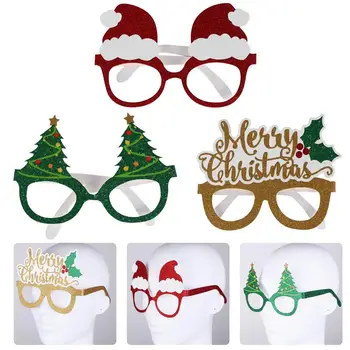 9шт boże Narodzenie papierowe okulary Christmas party Фотобут rekwizyty świąteczne boże narodzenie elementy szablon okulary Zdjęcia rekwizyty