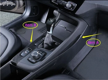 ABS carbon fiber style For BMW X1 F48 2016-18 Car Gear Shift P R N AUTO Trim Decoration Multimedia Knob Sticker Frame Cover LHD