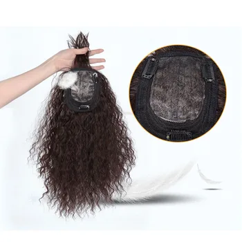 AILIADE czarny brązowy syntetyczny naturalny klip grzywka zamknięcie kobiety klip we włosach kawałki, kręcone, kręcone treski