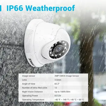 ANNKE 8CH 2MP HD system nadzoru wideo H. 265+ 5w1 5MP Lite DVR 4X 8X 1080P Dome Outdoor Weatherproof Security CCTV Cameras