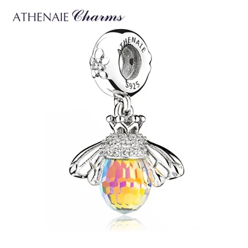 ATHENAIE klasyczny nowy srebra próby 925 z kryształami pszczoły wisiorki naszyjnik fit bransoletka Bransoletki dla kobiet biżuteria akcesoria