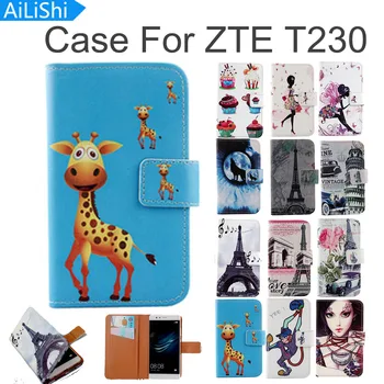 AiLiShi etui z PU skórzane etui dla ZTE T230 Case wysoka jakość kreskówka pomalowana pokrywa ochronna skóra z gniazdem kart