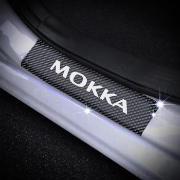Akcesoria samochodowe do Opel MOKKA samochodowy próg witamy pedał naklejki 4D włókna węglowego Winylowa naklejka drzwi próg płyta 4szt