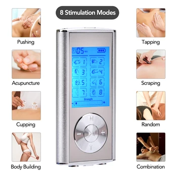 Akumulator 8 trybów Tens Unit Body Massager elektryczna maszyna do bólu przenośny impulsowe masażer stymulator mięśni EU Plug