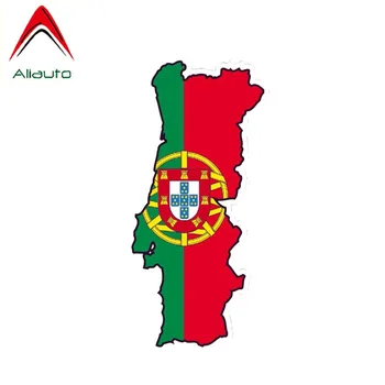 Aliauto Funny Car Sticker Portugalia Flag Map Personality krem do opalania wodoodporny odblaskowe naklejki akcesoria PVC,14cm*6cm