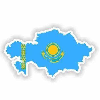 Aliauto osobowość oszczędny samochód naklejka Kazachstan mapa flaga wodoodporny krem do opalania naklejki kask akcesoria,15 cm*8 cm