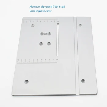 Aluminiowa płyta wstawienia stołu routera T60, 245 x 200x6 mm, wykonana ze stopu aluminium, wytrzymały, do blatu piły do drewna stół warsztatowy