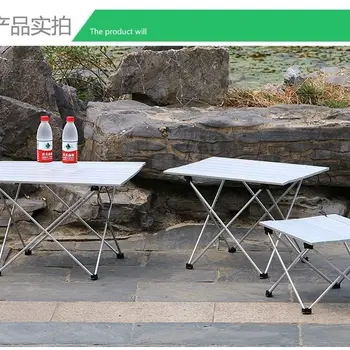 Aluminiowy składany składany kempingowy stół toczyć z torbą do przenoszenia na piknik na świeżym powietrzu, grill, plaża, Turystyka, Podróże