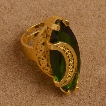 Anniyo Bliski Wschód kamień pierścień dla kobiet złoty kolor Arabskie pierścienie biżuteria Afrykańska birr prezenty ślubne #102706