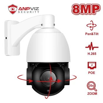 Anpviz 4K 8MP POE kamera IP PTZ 20X zoom audio na zewnątrz wodoodporny CCTV Security Cam IR odległość 50 m ONVIF H. 265 P2P View