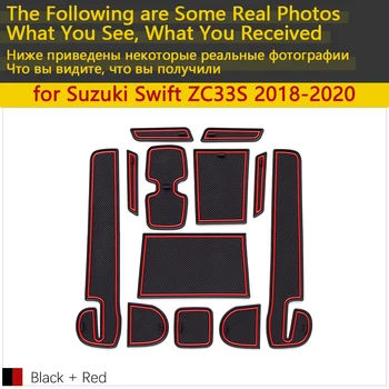 Antypoślizgowe gumowe kubek poduszka drzwi ROWEK mata do Suzuki Swift 4 ZC33S 2018 2019 2020 Sport Dzire akcesoria samochodowe maty do telefonu