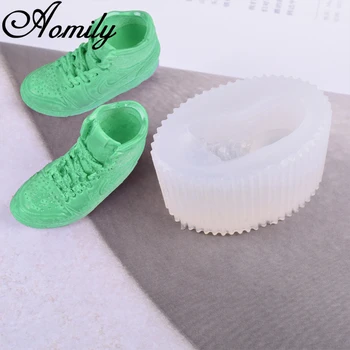 Aomily buty Kryształ epoksydowe, silikonowe formy mini buty narzędzia do koszykówki buty high top sneakers biżuteria żywicy DIY prezenty dla mężczyzn