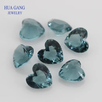Atrament niebieski kolor kształt serca Księżniczka wyciąć temat szklane koraliki syntetyczne kamienie do biżuterii rozmiar 3x3~12x12 mm Darmowa wysyłka