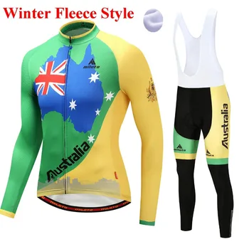 Australia 2021 Zima Polar Pro Jazda Na Rowerze Jersey Zestaw Mountian Rower Odzież Ropa Ciclismo Rower Wyścigowy Odzież Jazda Na Rowerze Zestaw
