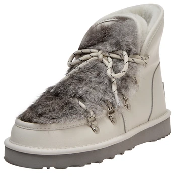 Autuspin damskie zimowe wełniane buty zimowe 2020 Modne damskie codzienne biurowe mieszkania botki na platformie ze skóry naturalnej buty Damskie