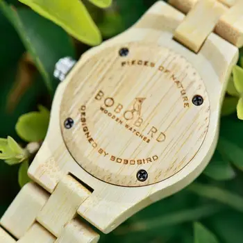 BOBO BIRD Wood damskie Bamboo zegarek Ladies zegarek kwarcowy zegarek damski relogio feminino Świąteczny prezent zegarek damski Customize