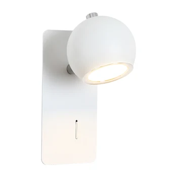 BOTIMI nowoczesny led kinkiet drewniany ścienny kinkiet regulowany Luminaira metalowe szafki oprawy biały lampa do czytania