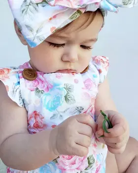 Baby Girl Clothes urocze body dla dzieci dziewczyny kwiatowe body śliczne całe letnie ubrania Sunsuit Set odzież Dziecięca